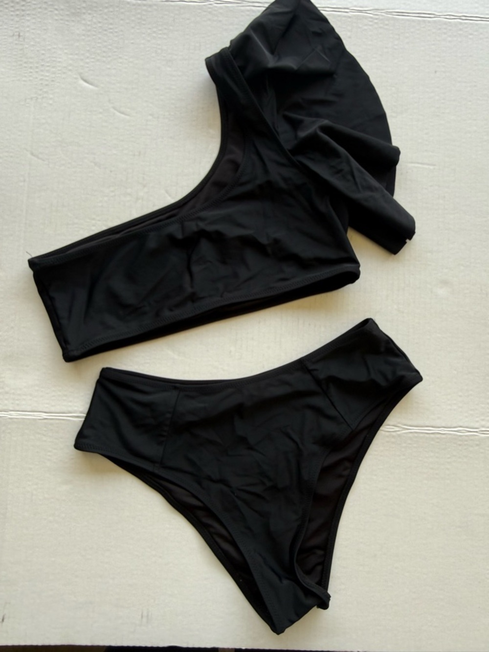 Black One-Shoulder Bikini Set